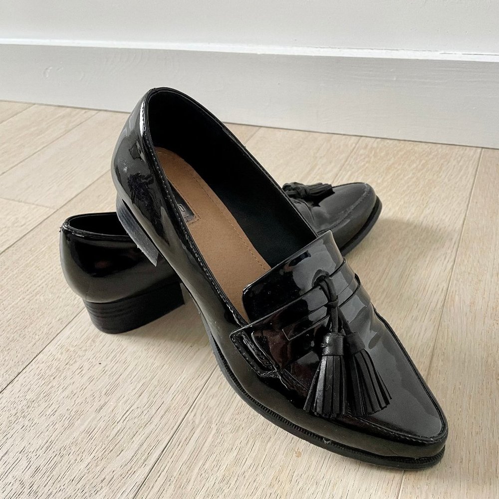 Tahari Louisa Tassled Patent Loafers
